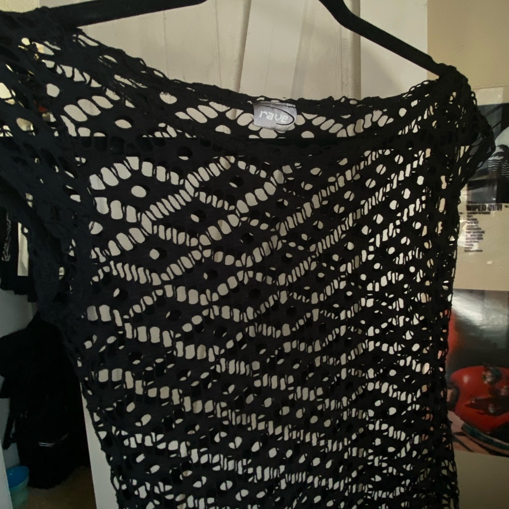 black see through rave top